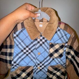 Burberry Kids Plaid Jean Jacket - Blue, Brown, Black